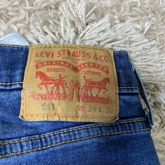 Levi’s Men’s 511 Slim Fit Stained Distressed Worn Denim Jeans W29 L32 Zip Fly - Picture 7 of 9